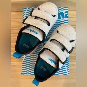Native Monaco Velcro White Kids Shoes